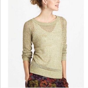 Anthropologie Guinevere Metallic Pullover Sweater